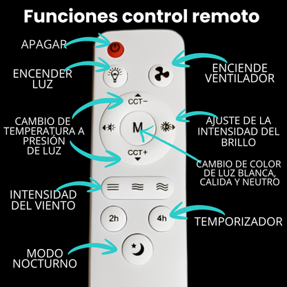 FOCO LED VENTILADOR DE 6 ASPAS